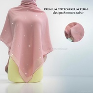 (SHANAEXCLUSIVE) bawal "ammara design "cotton premium cotton voile kelim tebal  copy swarovski