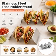 Serving Taco Holder Triple-groove 3 Slots Taco Holder Uncoated Stainless Steel Taco Stand