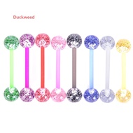 Duckweed 8PCS/Set Colorful Glitters Acrylic Barbell Ball Tongue Rings Piercing Jewelry New
