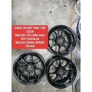 USED SPORT RIM 15 INCH RAYS CE28 RM180 1BIJI BOLEH IN SPARE TAYAR