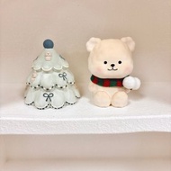 【聖誕禮盒】棉花糖聖誕圍巾熊香氛擴香石-交換禮物yuflorist