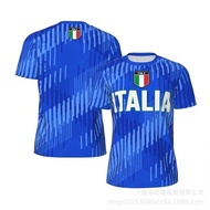 Italian national team same jersey short sleeved men's sport quick drying blue gradient striped jerse