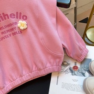 Fashion Autumn Hundred Nets Long-Sleeved Western Style Love New Style Match 2023 Baby Girl Red Cat G