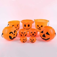 Halloween Pumpkin Bucket Children Portable Candy Bucket Gift Glowing Sound Pumpkin Head Halloween Ca