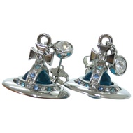 薇薇安·威斯特伍德 (Vivienne Westwood) Tiny Orb Stone 第二對耳環，黃銅材質，鑲嵌淺藍色寶石，0766 [二手]Vivienne Westwood