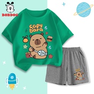 BOBDOG boys' short-sleeved suit, new cotton t-shirt and shorts set -CD-KS206 with lovely print for b