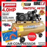 EUROX GOLD EAW-7420 / EAW7420G / EAX7420 200L 4HP 8BAR Air Compressor 1050RPM
