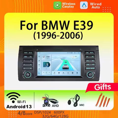 For BMW E39 E53 M5 1996-2006 7" Car Player Android 13 Car Radio Mirrorlink Wireless Carplay WIFI GPS