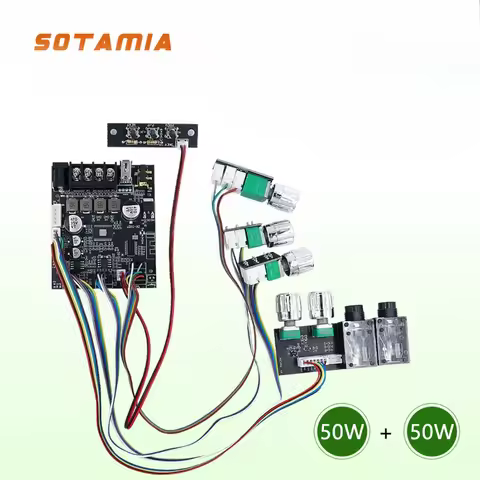 SOTAMIA TPA3116D2 Microphone Power Amplifier 50Wx2 Two-channel Bluetooth Amplifier Speaker Sound Amp