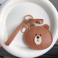 Handcrafted Leather Brown Bear Bag Charm - Brown Bear Keychain & Leather Keychain & Bear Keychain