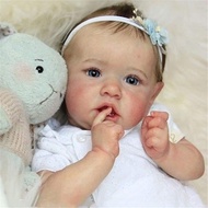 สมจริง Saskia Reborn ตุ๊กตาเด็กทารกสีเทาสาวตาตุ๊กตาทารกนุ่มซิลิโคนเต็มตัวเหมือนจริง Nurturing ตุ๊กตา