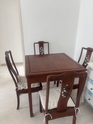 實木餐桌/麻雀枱連四椅