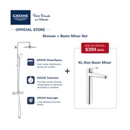 [Shower + Basin Mixer Set] GROHE Euphoria 260 Thermostatic Shower System + Basin Mixer