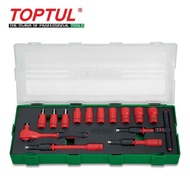 TOPTUL 14pcs 1/4"DR. VDE 6PT Flank Socket Set GZA1447
