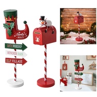 [Predolo3] Christmas Mailbox Statue Letter Box Sculpture Housewarming Gift Holiday
