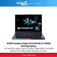 ACER Predator Helios 18 AI PH18-73-99SQ Gaming Laptop - 18" 250HZ/U9-275HX/96GB DDR5/4TB SSD/RTX5080