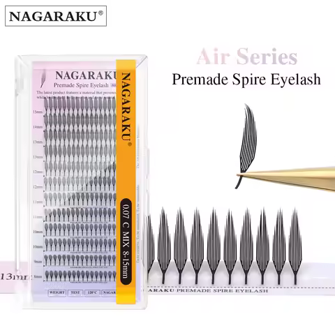 NAGARAKU Premade Spire Eyelash Anime Effect Soft Plume Fluttering Eyelash Extensions Comic