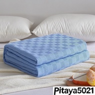 High Quality 100% Cotton Kain Selimut Lembut Soft Throw Blanket Cotton Jacquard Plain Plaid Quilt Co