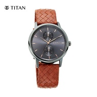 Titan Athleisure - Blue Dial Leather Strap Men's Watch 90118QL01
