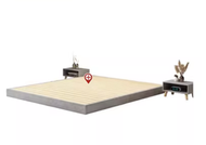 全城熱賣 - 簡約實木無床頭落地硬板地台床(氣質灰軟包)(尺寸:長2米*寬1米*高17.5CM)