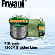 Frwanf 9 Strands 1500M Braided Fishing Line PE Line X9 Braid Line 15-110LB Spot Line Black&White/Yel