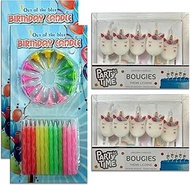 60 Piece Birthday Candle Set for Cakes: 48 Colourful Candles, 24 Holders & 12 Unicorn Candles Birthd