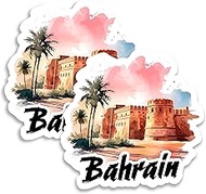 Bahrain Magnet 4 inch 2 Pack Vinyl for Souvenir Gift Refrigerator Fridge Dishwasher ID 44999