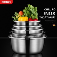 CCKO CK9667-9668 stainless steel basket set for washing vegetables and fruits, washing rice convenie