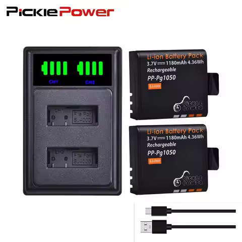 Pickle Power 1180mAh PG1050 Replacement Battery for AKASO EK7000, EK7000 pro, Brave 4, SJCAM SJ4000 