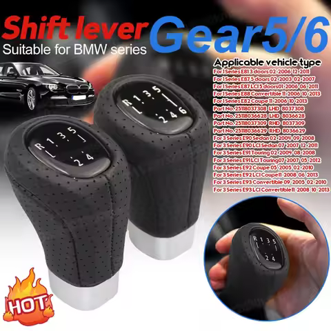 5/6 Speed Auto Gear Bar Knob Head for BMW 1 Series E81 E87 25118037305 Gear Shift Knob Manual Shifte