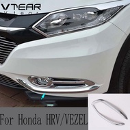 Vtear For Honda HRV / VEZEL / HR-V 2015-2021 fog lights cover front rear body foglights car-styling decoration Exterior chrome trim Accessories