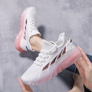 Flyweave breathable running shoes for women new jelly sole Korean style fashionable white shoes