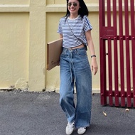 [TẶNG KHĂN 199K] TheBlueTshirt - Quần jeans ống rộng phom loose fit phối dây cho nữ - Daughter Jeans