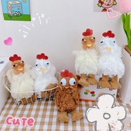 Chicken Lay Eggs Creative Plush Toy Squeak Plush Doll Chicken Keychain Plush E8q1