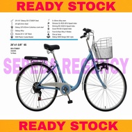 sepeda keranjang dewasa odessy 26 inch 26 83 f  6 speed - pink - biru
