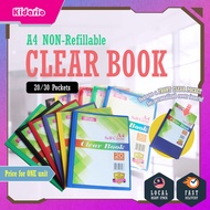 [ FRONT POCKET ] A4 KIDARIO 20/30 POCKETS CLEAR HOLDER WITH FRONT POCKET / KCH-220A/230 / A4 CLEAR B