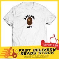 🔥Best Quality🔥 Tshirt Cotton 100% BAPE A Bathing Ape Streetwear / Baju Cotton 100% Lelaki Perempuan Ready Stock