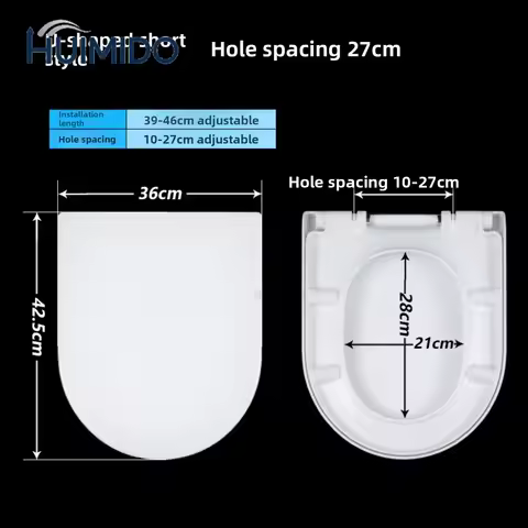 Toilet Seat Cover Soft Close Lid Compatible with Duravit 27cm U Shape D Shape Starck 3 Toilet Cover 