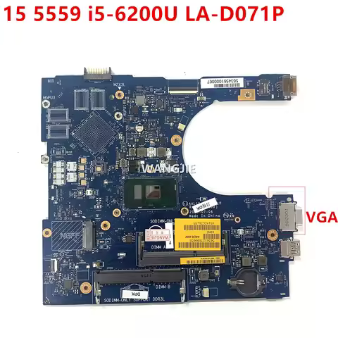 For Dell Inspiron 15 5559 Laptop Motherboard W/ i5-6200U 2.3Ghz CPU CN-0M4MY2 0M4MY2 Mainboard AAL15