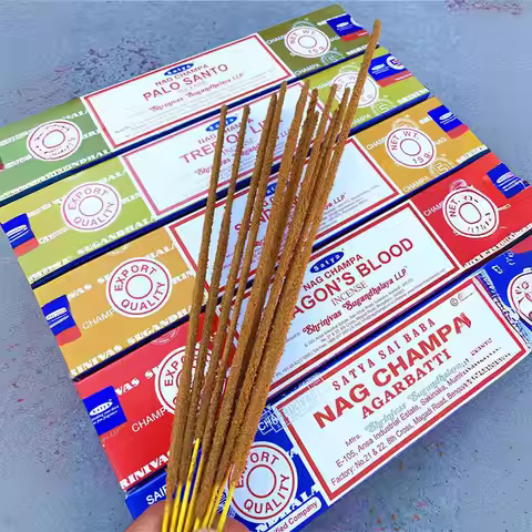 Batch Incense Satya 2/5 Packs Nag Champa PALO SANTO SANDALWOOD Super Hit Natural Karma Best Selling 