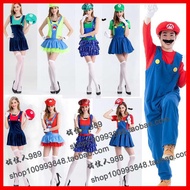 Halloween costume Super Mario Cos Halloween Performance Little Red Riding Hood Anime Mario Male and Female Makeup Ball Party Costume