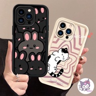 Sixhd Casing Compatible For iPhone 11 15 14 12 Pro Max iPhone 7 Plus iPhone 13 Pro SE2020 X XR Xs Max 8 Plus 6 6s Plus Silicon For Case Softcase Cat Rabbit Cartoon Cute Case HP Casing