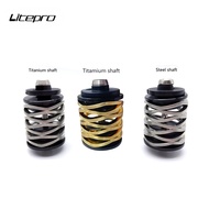 Litepro Folding Bicycle Titanium Steel Shaft Rear Shock Spring Suspension Metal Rear Shocks Absorber For Brompton 3Sixty