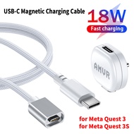USB-C Cable 18W Fast Charger Cables for Meta Quest 3 & 3S VR 1.2m AMVR Magnetic Charging Cable for M