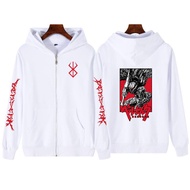 เสื้อกันหนาว Anime Berserk Gus Zipup แจ็คเก็ตผู้ชายเสื้อแจ็คเก็ตผ้าฟลีซแขนยาวลำลองพิมพ์ลาย Y2k