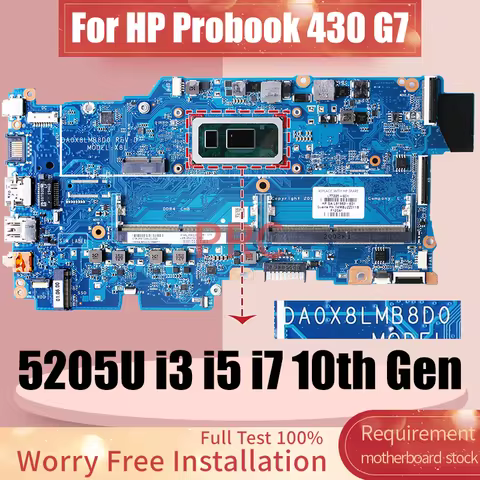For HP Probook 430 G7 Laptop Motherboard 5205U i3 i5 i7 10th L77217-601 L77221-601 L92222-601 DA0X8L