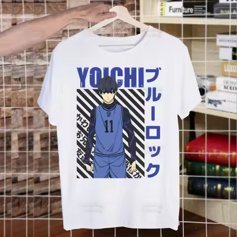 Blue Lock Isagi Yoichi Anime Street Style Casual Short Sleeve Men T Shirt O-neck Tshirt Male T-shirt