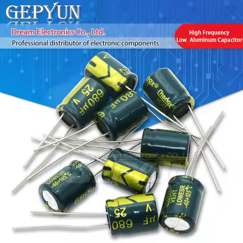 High Frequency Low Aluminum Capacitor 6.3V 10V 16V 25V 35V 50V 63V 80V 100V 250V 400V 450V 10UF-1000