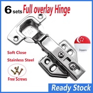 SG READY Stock Full cover hinge Stainless Steel hinges Soft Close Cabinet Door Hydraulic Hinge Cupboard hinge