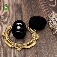 Velvet Oval Ring Box 3 Slots Three Ring Box Vintage Handmade Storage Jewelry Organizer Box Suitable 